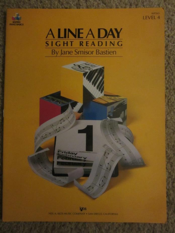 A Line a Day Sight Reading Level 4 Bastien Piano Basics 1990