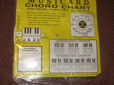 VINTAGE 1965 Piano Organ Accordian Keyboard Chart  NEW in plastic FREE Postage