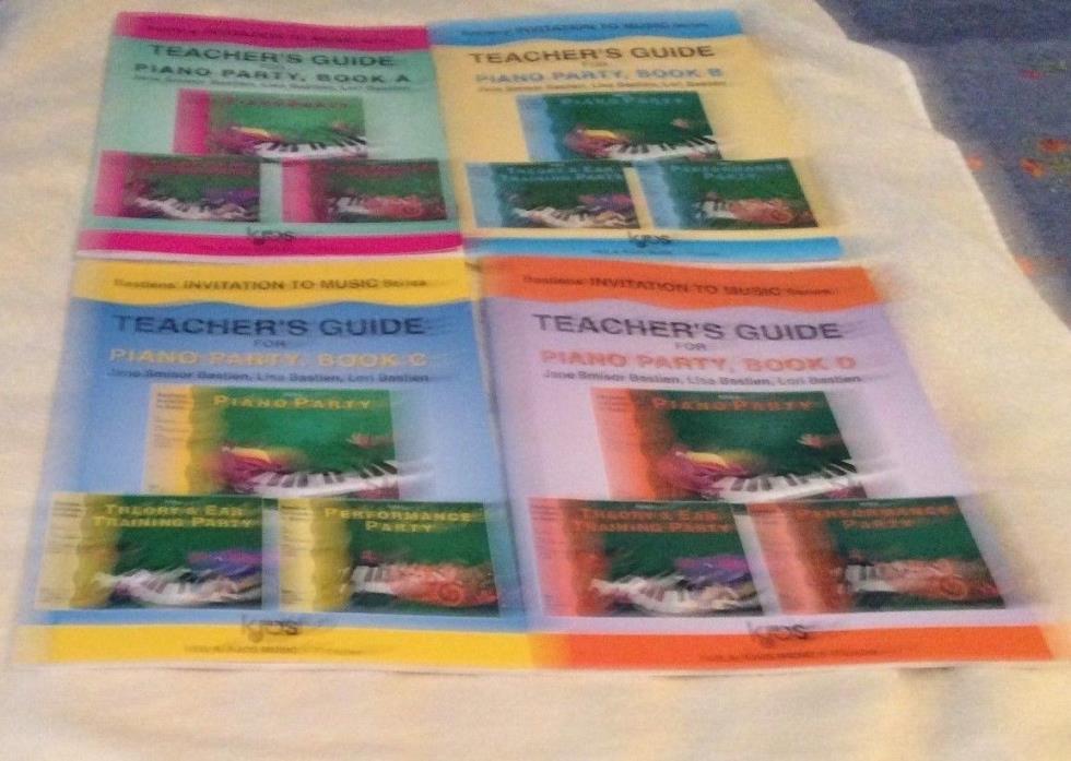 Lot of 4 Bastiens' Invitation to Music Series Teacher's Guide for Piano Party