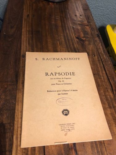 Rachmaninoff Rapsodie sur un theme de Paganini Op.43 pour Piano et Orchestre