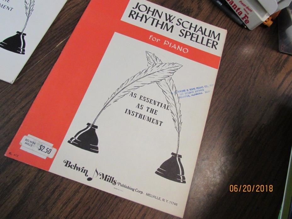 JOHN W. SCHAUM, RHYTHM SPELLER FOR PIANO