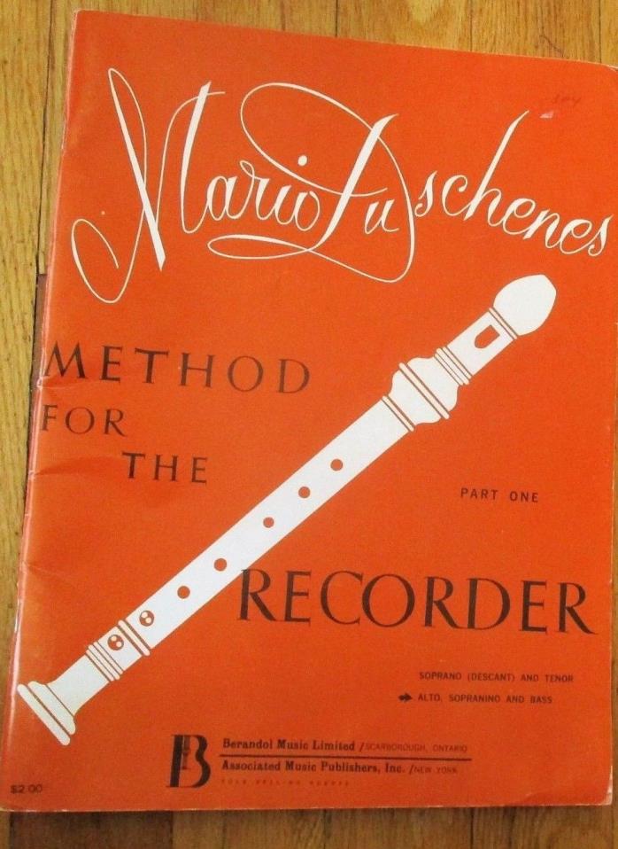 Method for the Recorder Mario Duschenes Music Book Part One