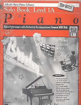 Alfred Piano Top Hits Solo Level 1A Accompaniment Midi Disk Brady Bunch