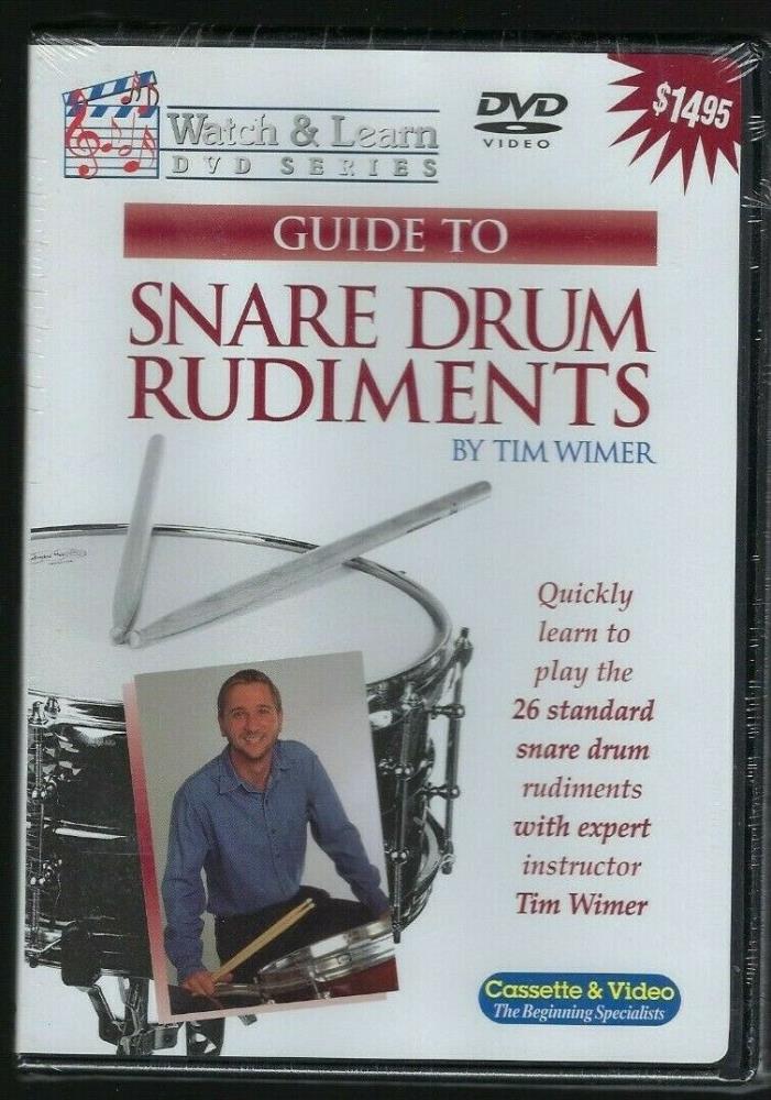 Guide to Snare Drum Rudiments by Tim Wimer Watch & Learn DVD Series 26 rudiments