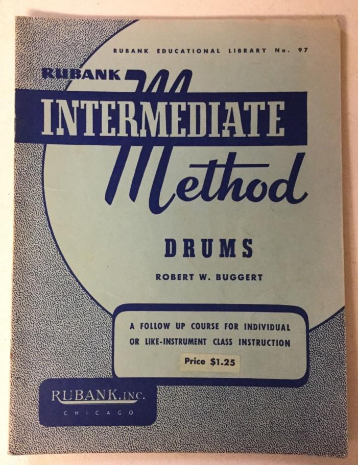 Rubank Intermediate Method Drums vtg Music Instruction Playing Drum Band Class