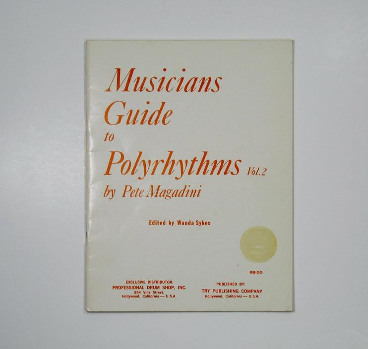 Vintage Percussion Book Musicians Guide Polyrhythms 1970 Pete Magadini drummer