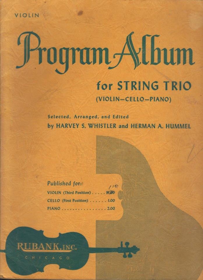 Violin Program Album For String Trio Violin Cello Piano Violin Lessons
