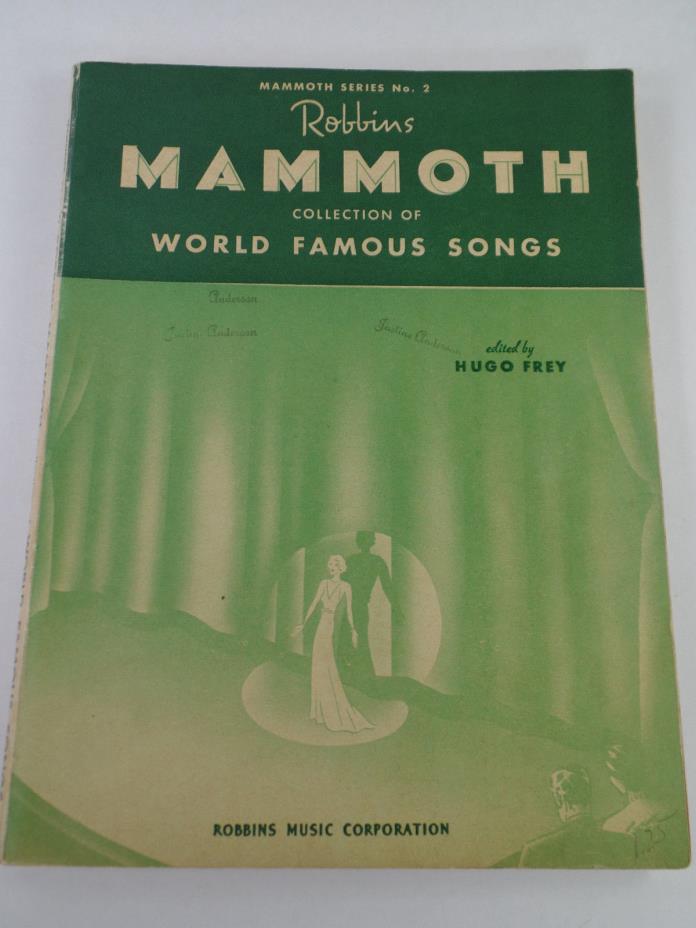 Robbins Mammoth World Famous Songs No. 2 Sheet Music Book