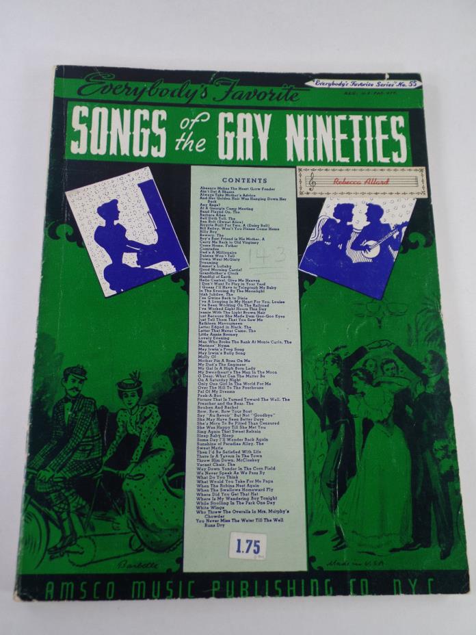 Everybody's Favorite Songs Of The Gay Nineties Sheet Music Book