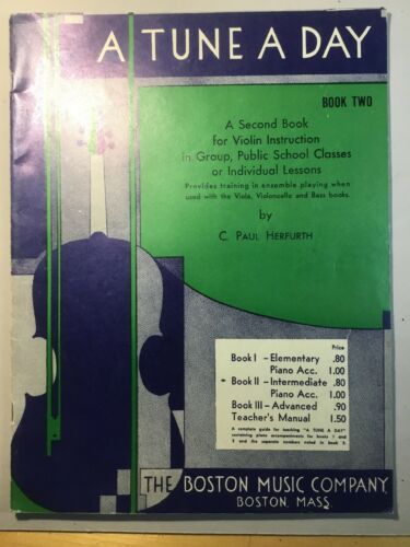 A Tune A Day Book 2 for Violin Instruction Herfurth 1933