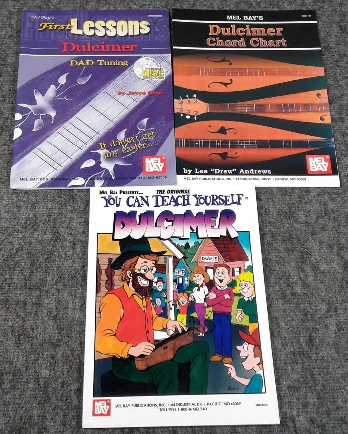 Lot/3 Dulcimer Books Teach Yourself First Lessons Chord Chart all Mel Bay