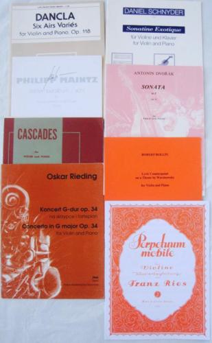 8 Violin Piano Song Books lot Advanced  Dvorak Dancla Rosen Rollin Rieding Ries