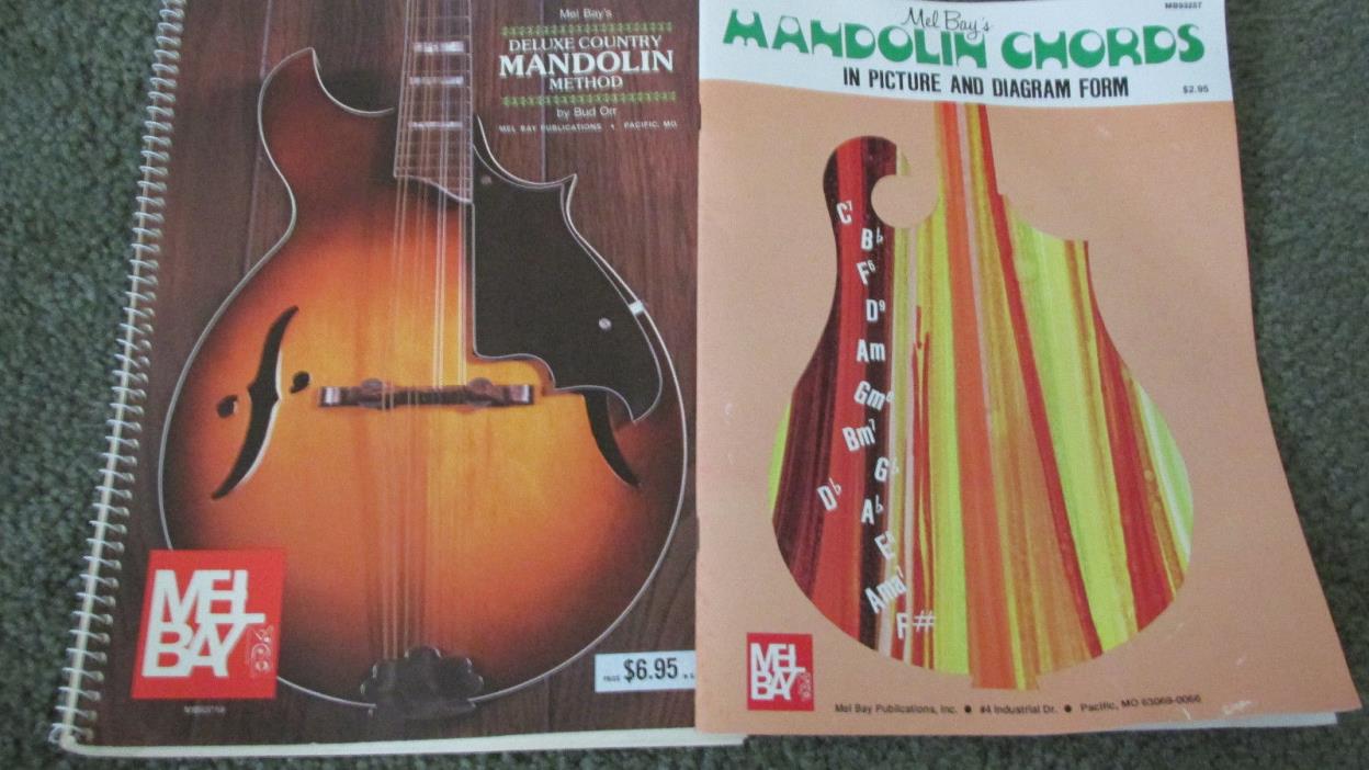 Lot of 2 Mel Bay Vintage Music Books for Mandolin (1963 & 1980)