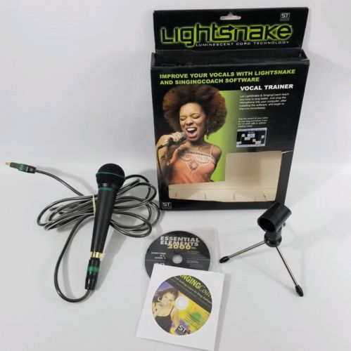 SoundTech LightSnake Powered Vocal Training Coach Lessons USB Microphone CD Rom