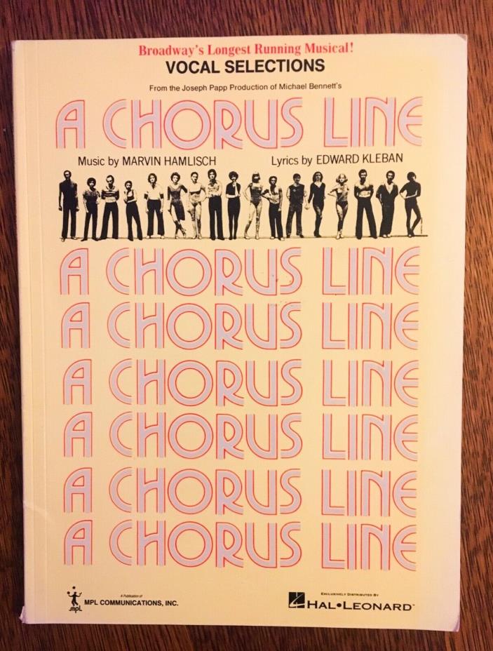 Vocal Selections for A Chorus Line Broadway Piano Book Sheet Music 1975 Version