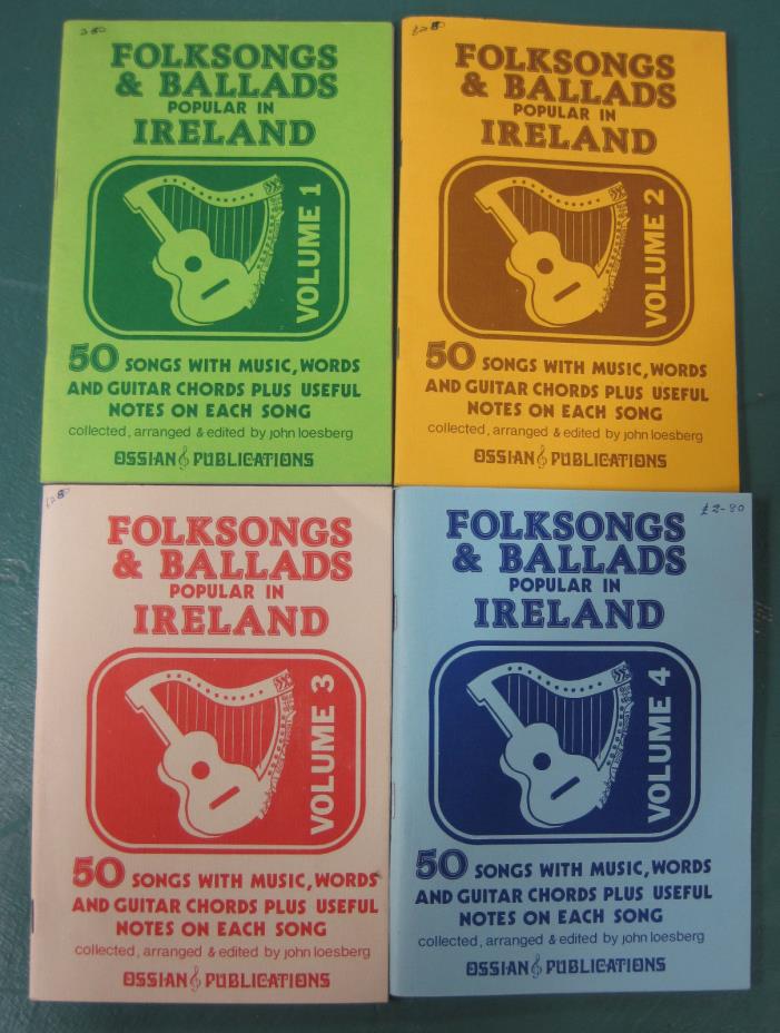 Vol. 1-4 Folk Songs & Ballads Popular In Ireland (Purchased In Ireland)