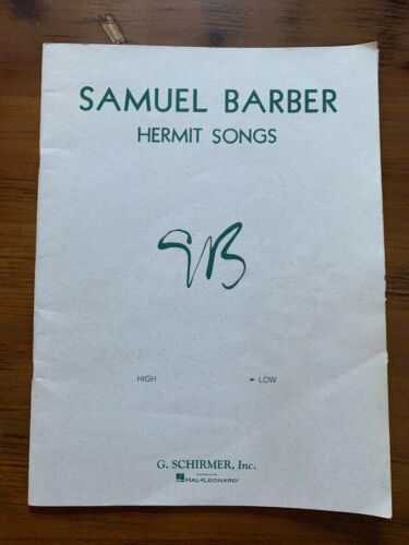 BARBER - Hermit Songs - Schirmer Music Score Low Voice