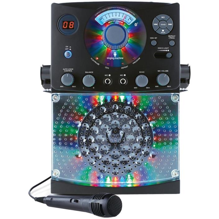 Bluetooth Karaoke System Singing Machine with CD+G Microphone Kids Party Black