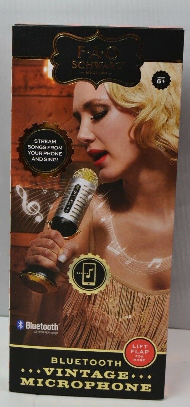 Karaoke Music Microphone Bluetooth w/Built-In Portable Handheld Speaker Vintage