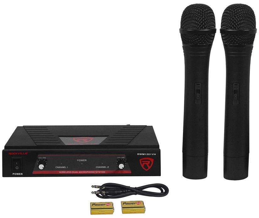 Rockville Pro Karaoke Microphone System w/ Amplified Speaker & Wireless Mics