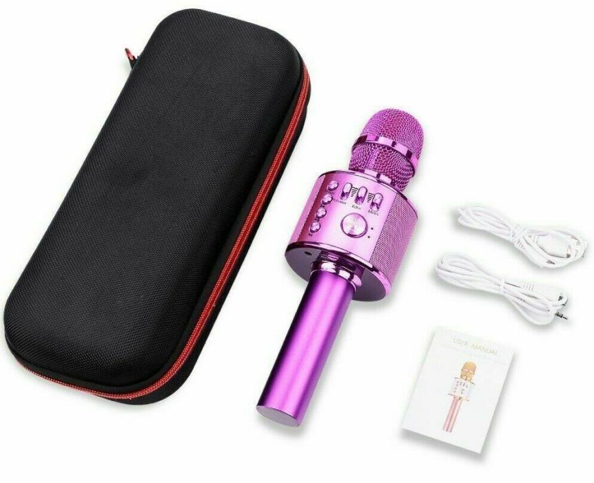 BONAOK 3-in-1 Portable Wireless Bluetooth Karaoke Microphone PURPLE