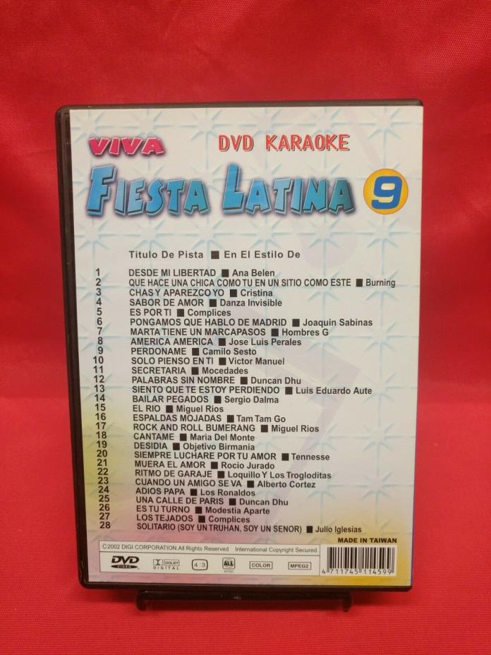 VIVA FIESTA LATINA SERIES KARAOKE DVD VOL.09  Free Shipping USA  24 Songs