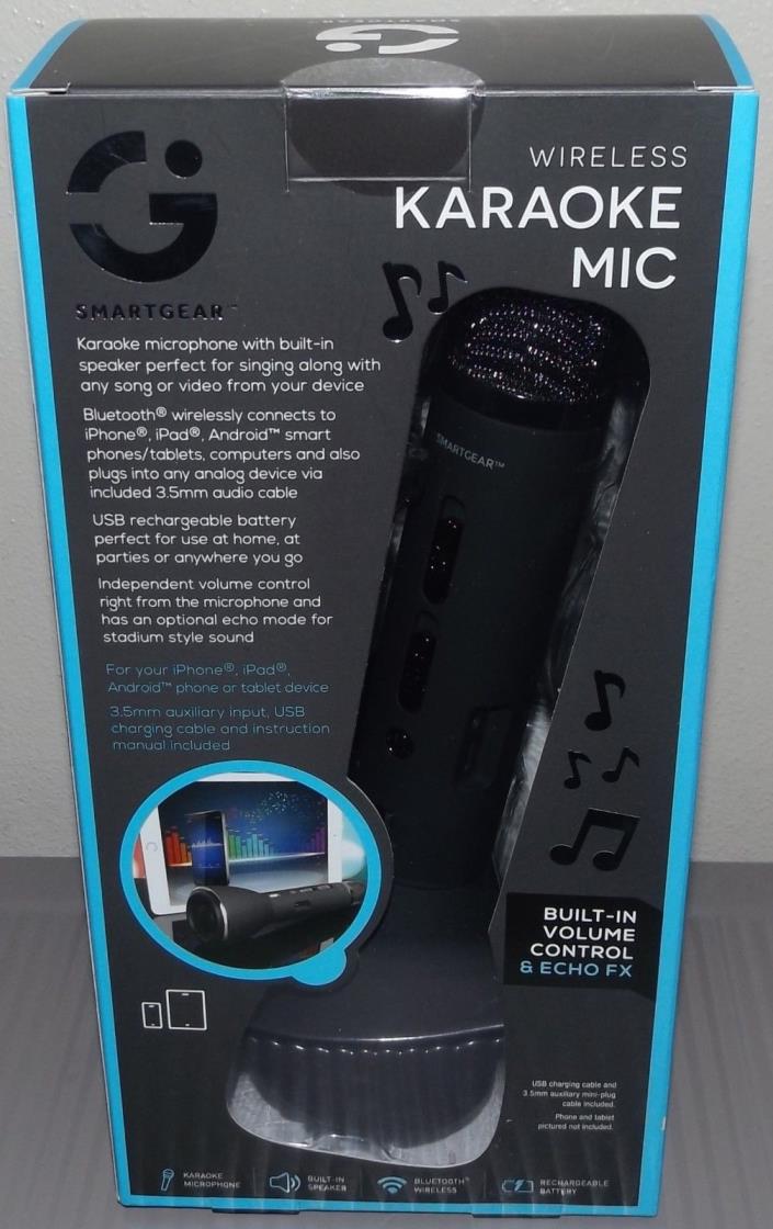SMARTGEAR Wireless Karaoke Mic NEW, Bluetooth, Built In Speaker