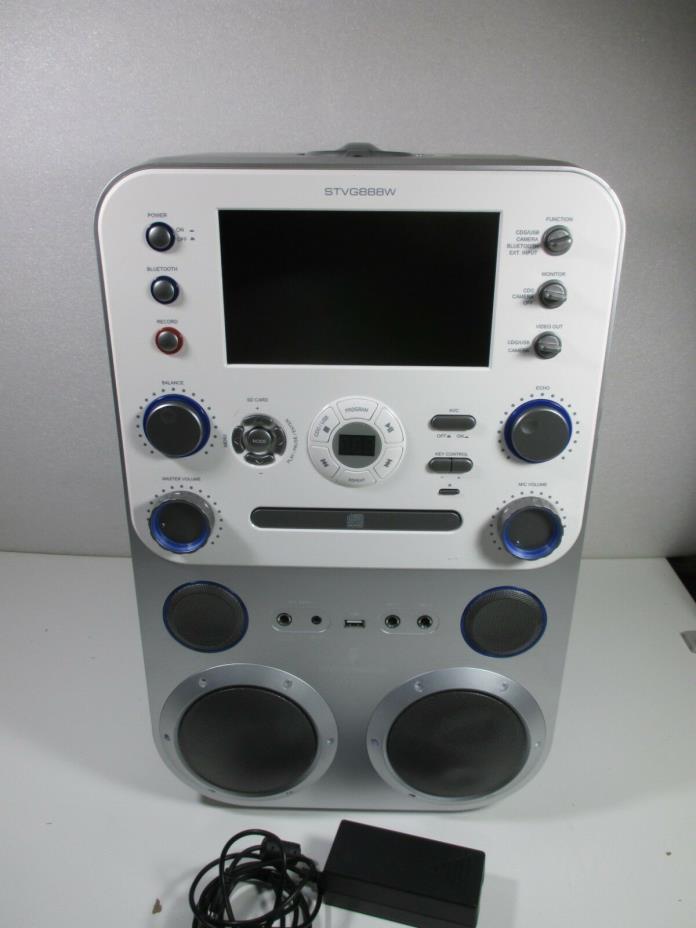 Singing Machine Classic STVG888W Karaoke System Bluetooth 7 inch display NO MIcs