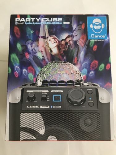 iDance Sing Cube Karaoke System w/Disco Light & Vocal Effects Black BC10BK