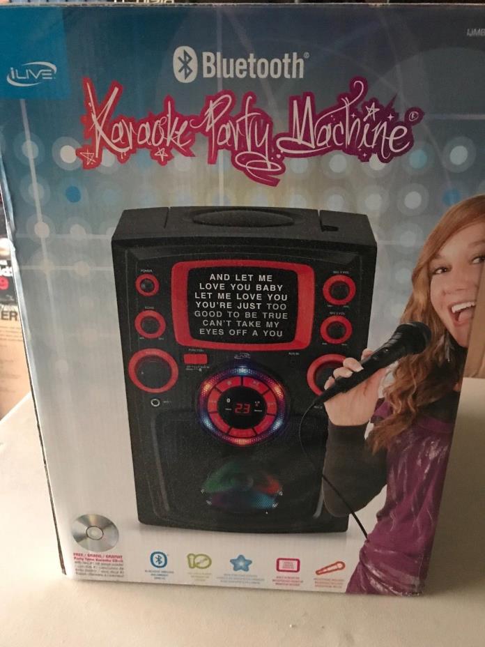 iLive Bluetooth Wireless Karaoke Machine Monitor LED Light Show Speaker Party
