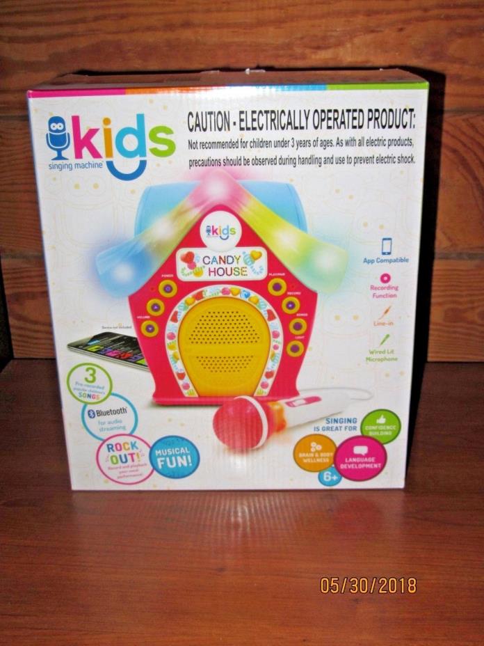 KIDS SINGING MACHINE CANDY HOUSE PORTABLE BLUETOOTH SING ALONG SPEAKER
