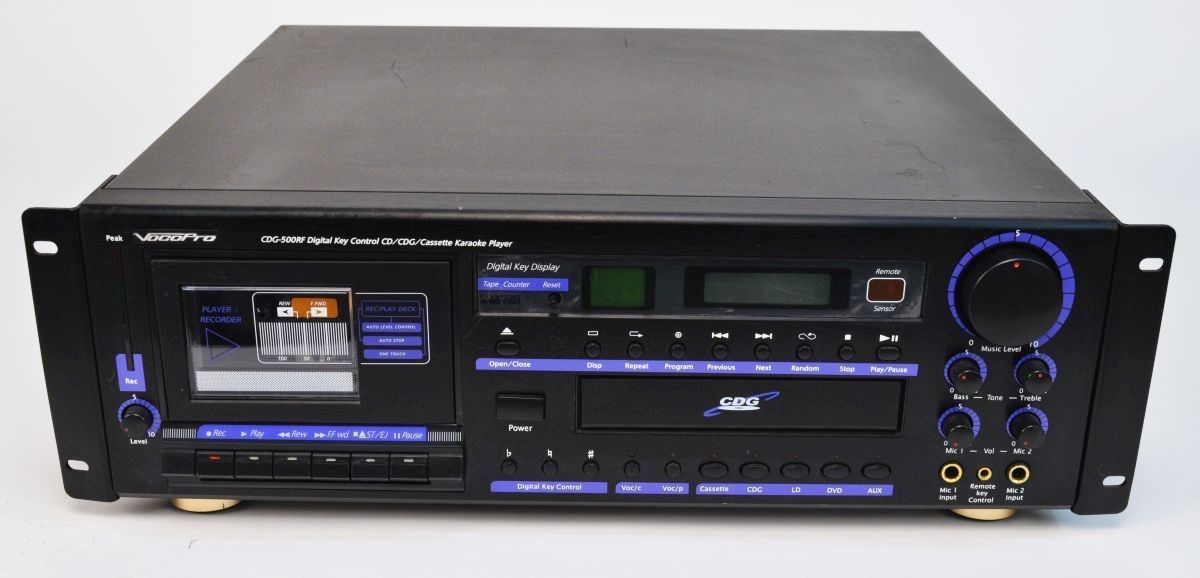 VocoPro CDG-500RF Digital Key Control CD / CDG /Cassette Karaoke Player