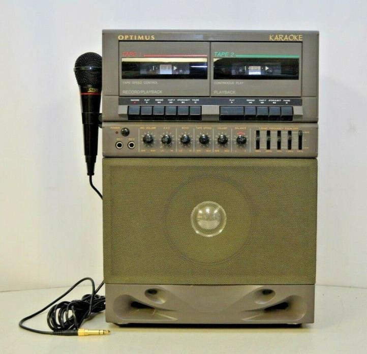 Optimus 32-1161 Karaoke Machine Dual Cassette with Microphone
