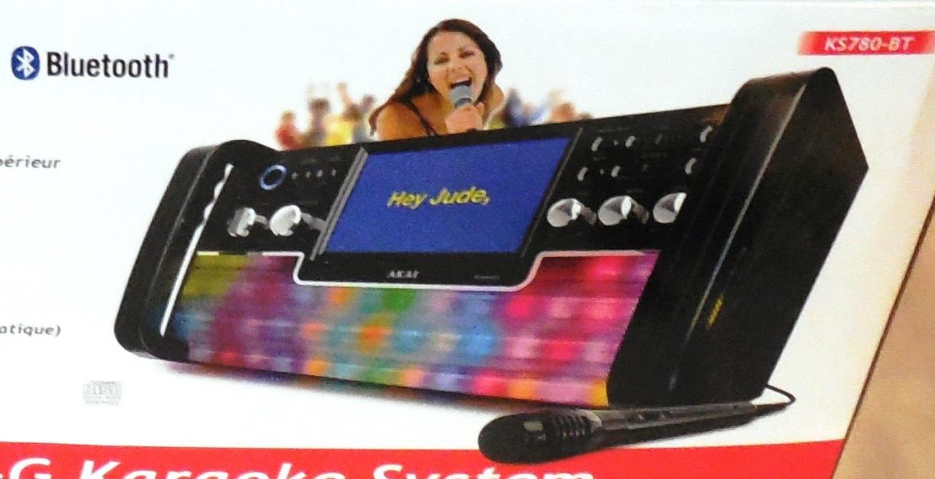 Akai  Bluetooth CD+G Karaoke System KS780-BT, Black. New Open Box