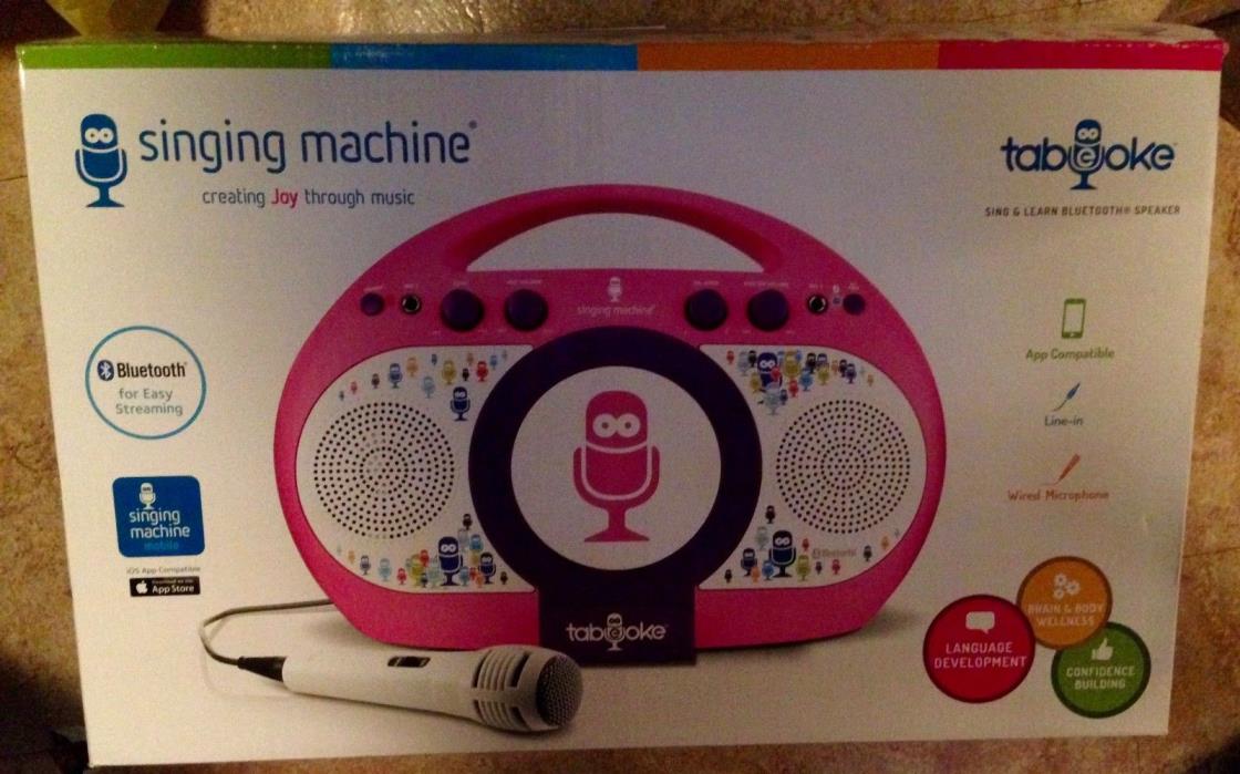 NEW- Singing Machine - Tabeoke Portable Bluetooth Karaoke Pink