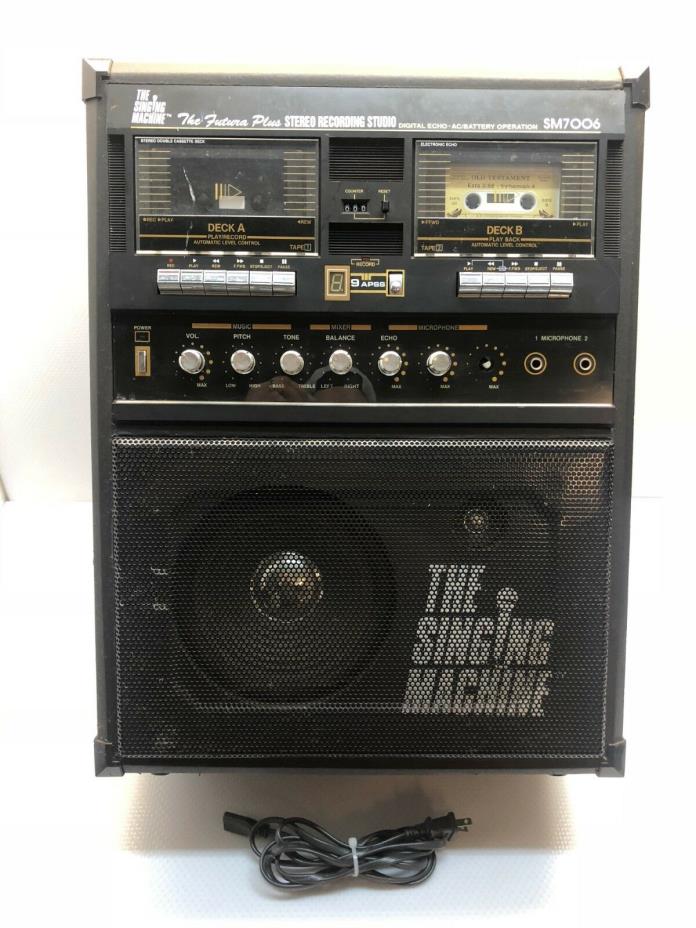 The Singing Machine Karaoke Machine SM7006 SM-7006 Double Cassette Record & Play