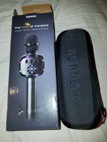 BONAOK Upgraded Wireless Bluetooth Karaoke Microphone LEDs Dual Sing FREE SHIP