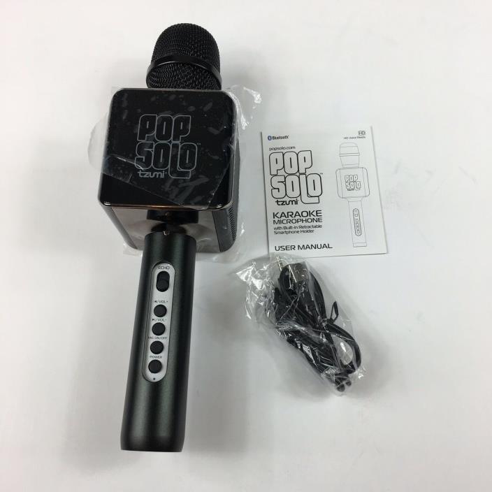 Tzumi Pop Solo Bluetooth Karaoke Microphone Black Model Number 4956B