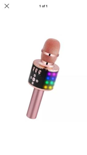Bonaok Wireless Bluetooth Karaoke Microphone With Multicolor LED lights 4 In 1