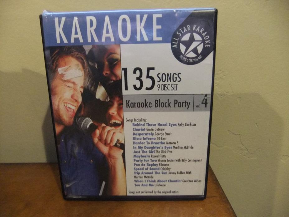 All Star Karaoke Block Party Vol 4 135 songs 8 discs Entertainment USA Seller