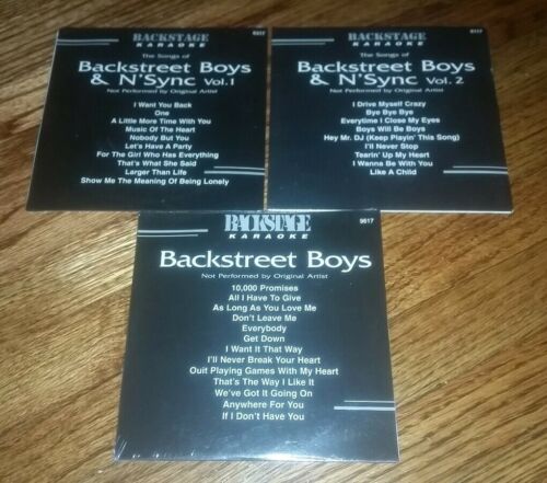 Lot of 3 BACKSTAGE KARAOKE BACKSTREET BOYS & N'SYNC VOL 1 2 CD+G 6117 9617 6317