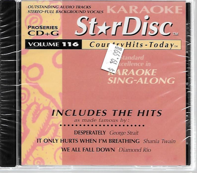 Karaoke CD+G-STARDISC COUNTRY HITS TODAY VOL.116-14 SONGS-Strait,Cagle,Reba&more