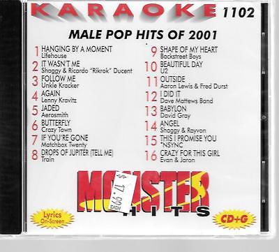 Karaoke CD+G-MONSTER HITS 1102-MALE POP HITS OF 2001-16 SONGS-Train,U2,Shaggy&mo