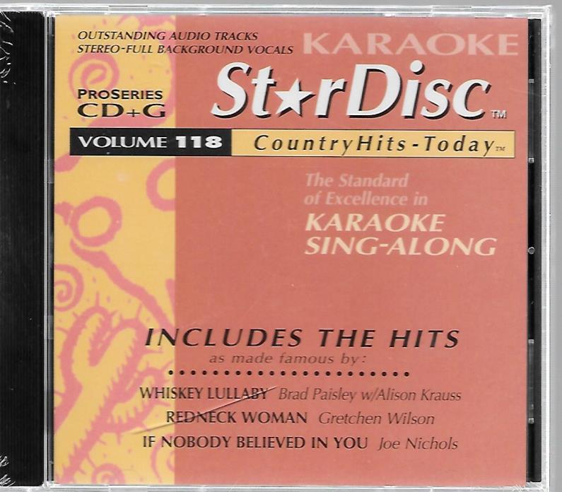 Karaoke CD+G-STARDISC COUNTRY HITS TODAY VOL.118-14 SONGS-Wilson,Gill,Byrd &more