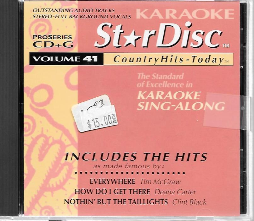 Karaoke CD+G-STARDISC COUNTRY HITS TODAY VOL.41-14 SONGS-Black,Chesney,Cyrus&mor