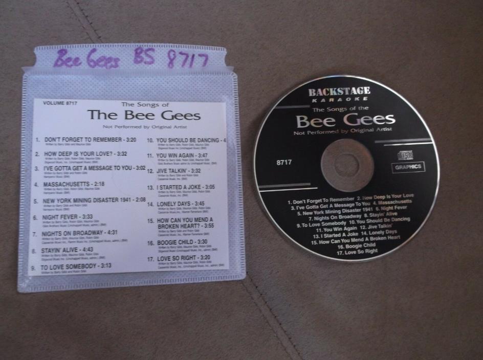 Backstage Karaoke Bee Gees greatest hits CDG 8717
