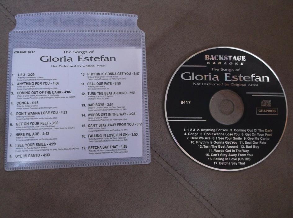 BACKSTAGE KARAOKE GLORIA ESTEFAN CD+G 17 TRACKS VOLUME 8417