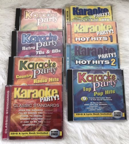 Karaoke Party CDGs Lot of 8 Dance Retro Country R&B Pop Movie Hits CD Graphics