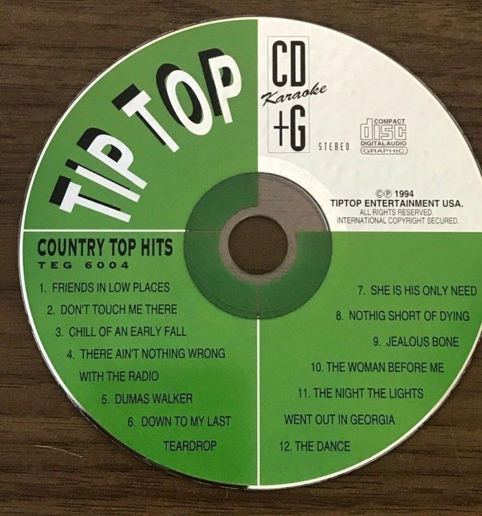 TIP TOP CD+G Karaoke || Country Top Hits || Disc. TEG 6004 ||12 Songs