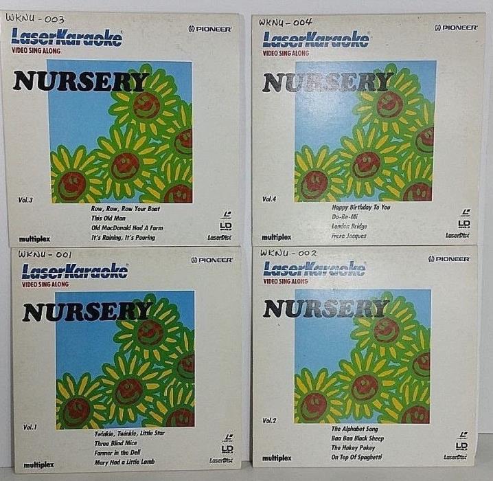 4 Lot PIONEER LASER KARAOKE DISC Multiplex NURSERY Ryhmes VOL 1,2,3,4  Kids